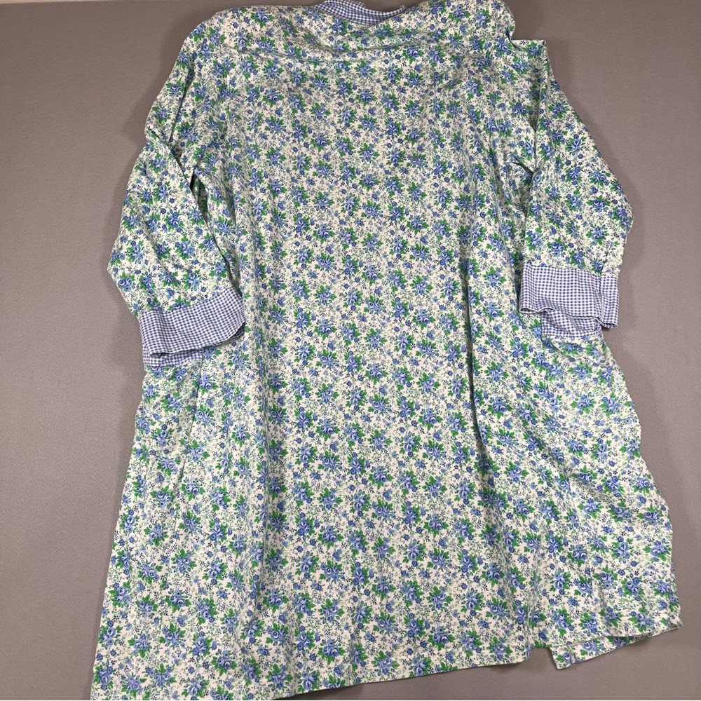 🪻90s Victoria’s Secret Gold Label Floral Cotton Robe M/L Cottagecore Tradwife - Picture 6 of 12
